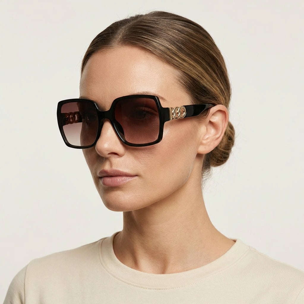 SQUARE GREEN SUNGLASSES SUN175 F3134