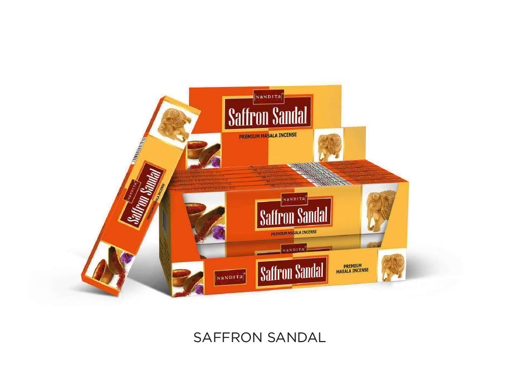 Saffron Sandal Incense Sticks 15gm 12pack