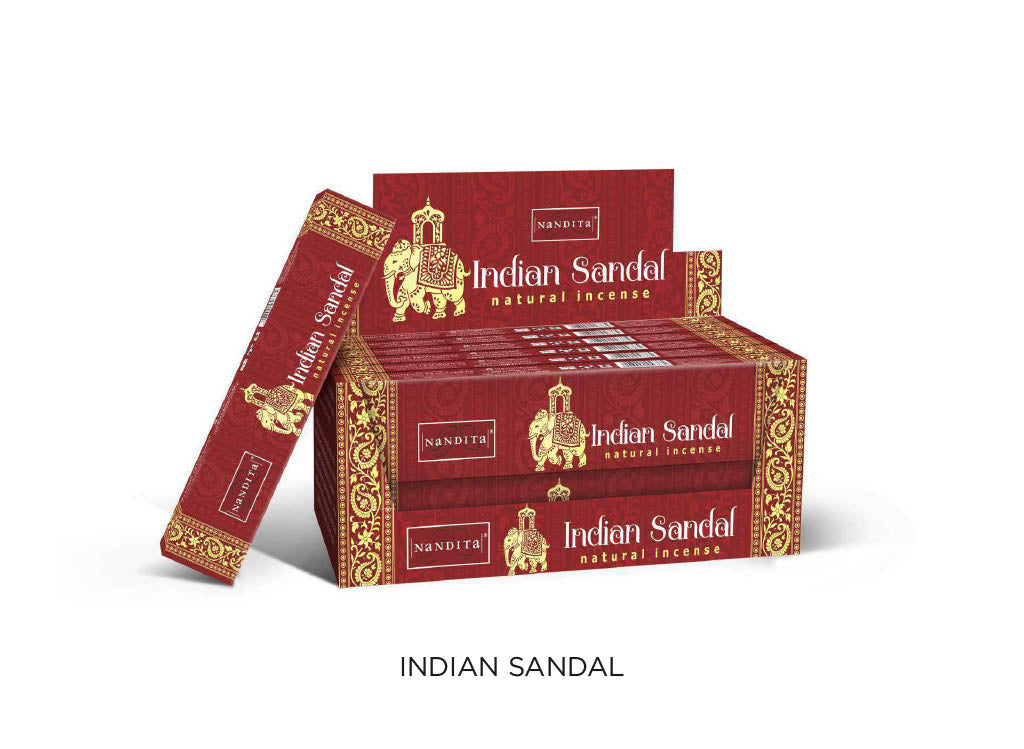 NANDITA Indian Sandal Incense Sticks 15gm 12 pack