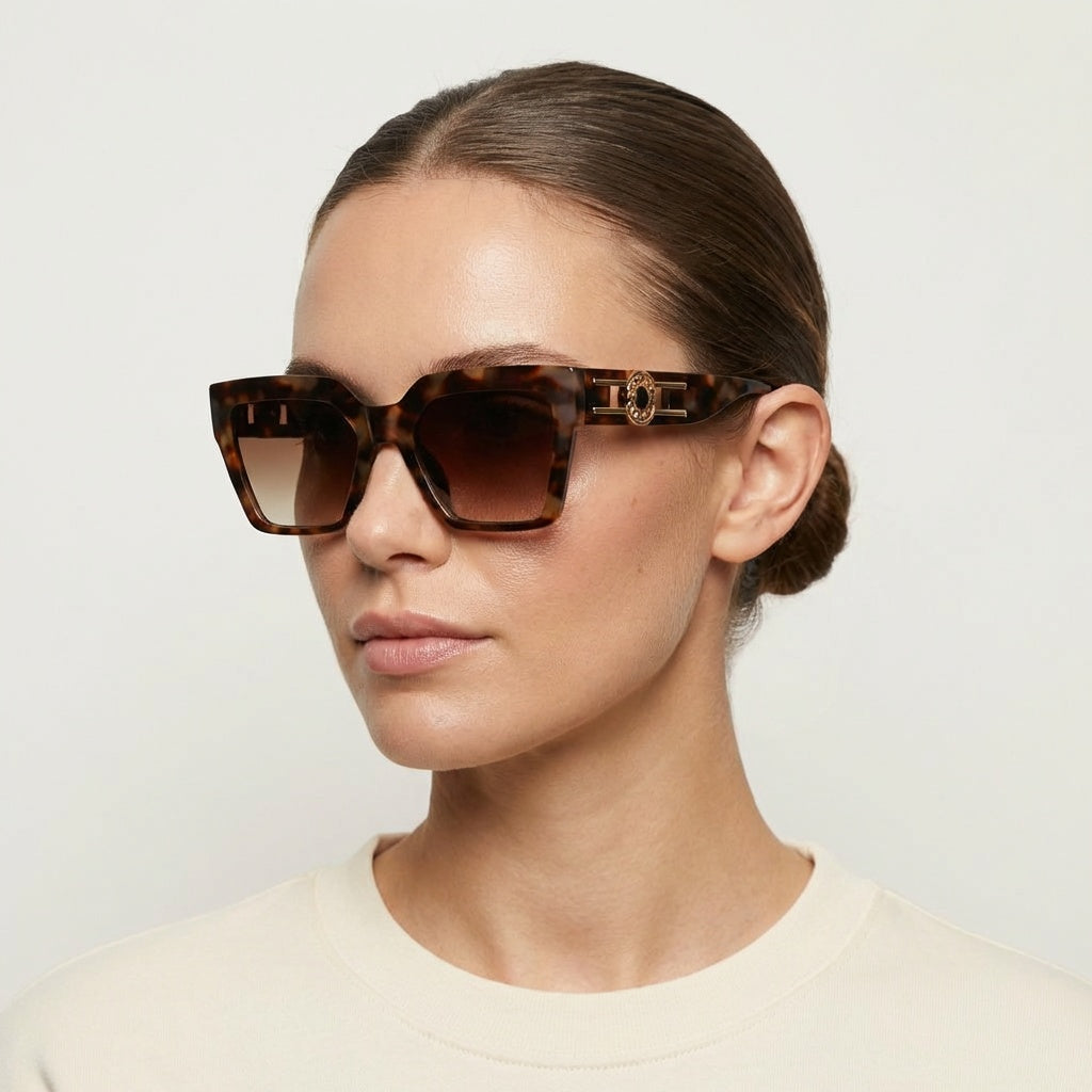 SQUARE BROWN TORTOISE SUNGLASSES SUN167 F3028
