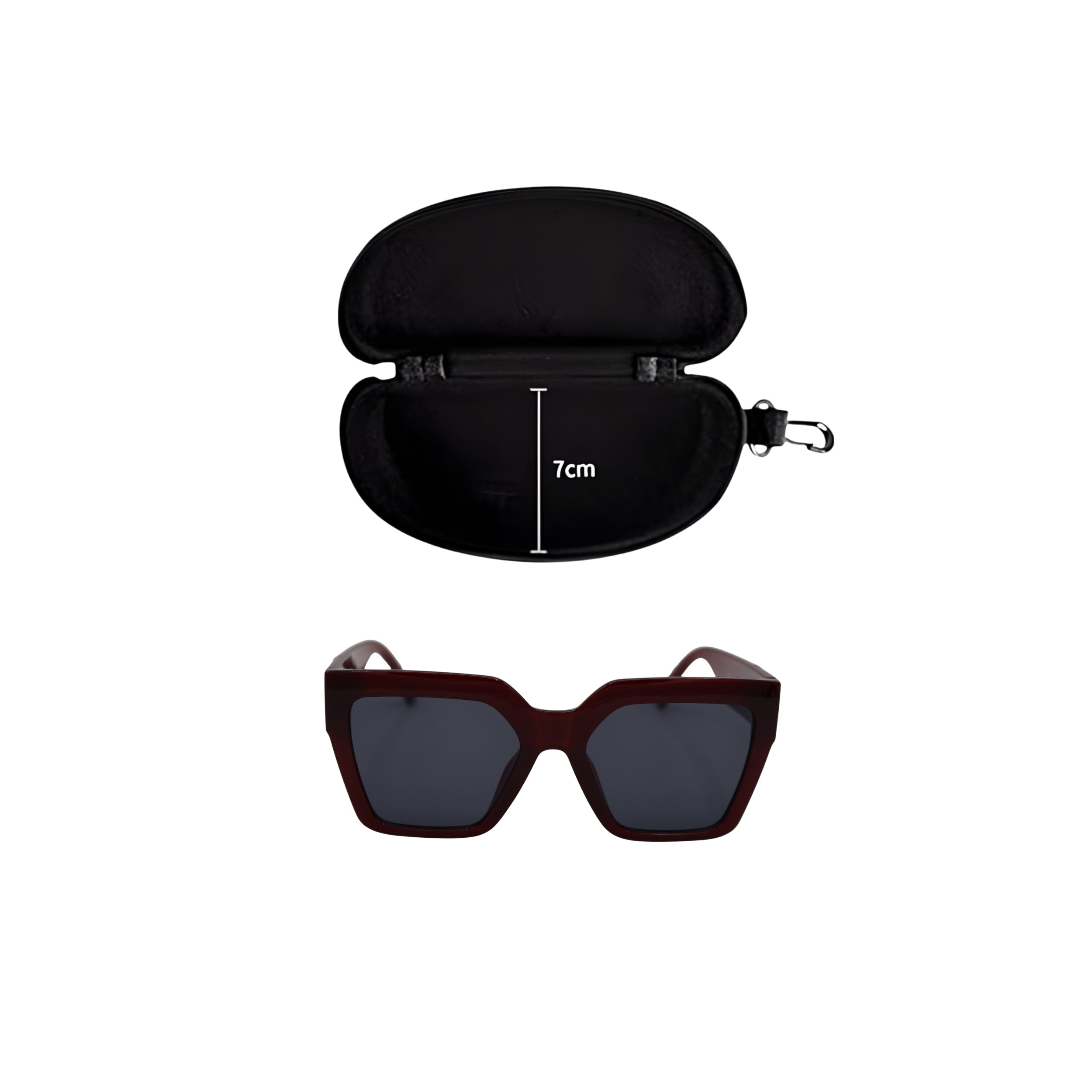 SQUARE MAROON SUNGLASSES SUN166 F3028