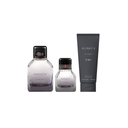 Tumi Awaken Gift Set For Men EDP 3.4FL.OZ & 1.0  EDP, Body Wash 6.7FL.OZ For Men