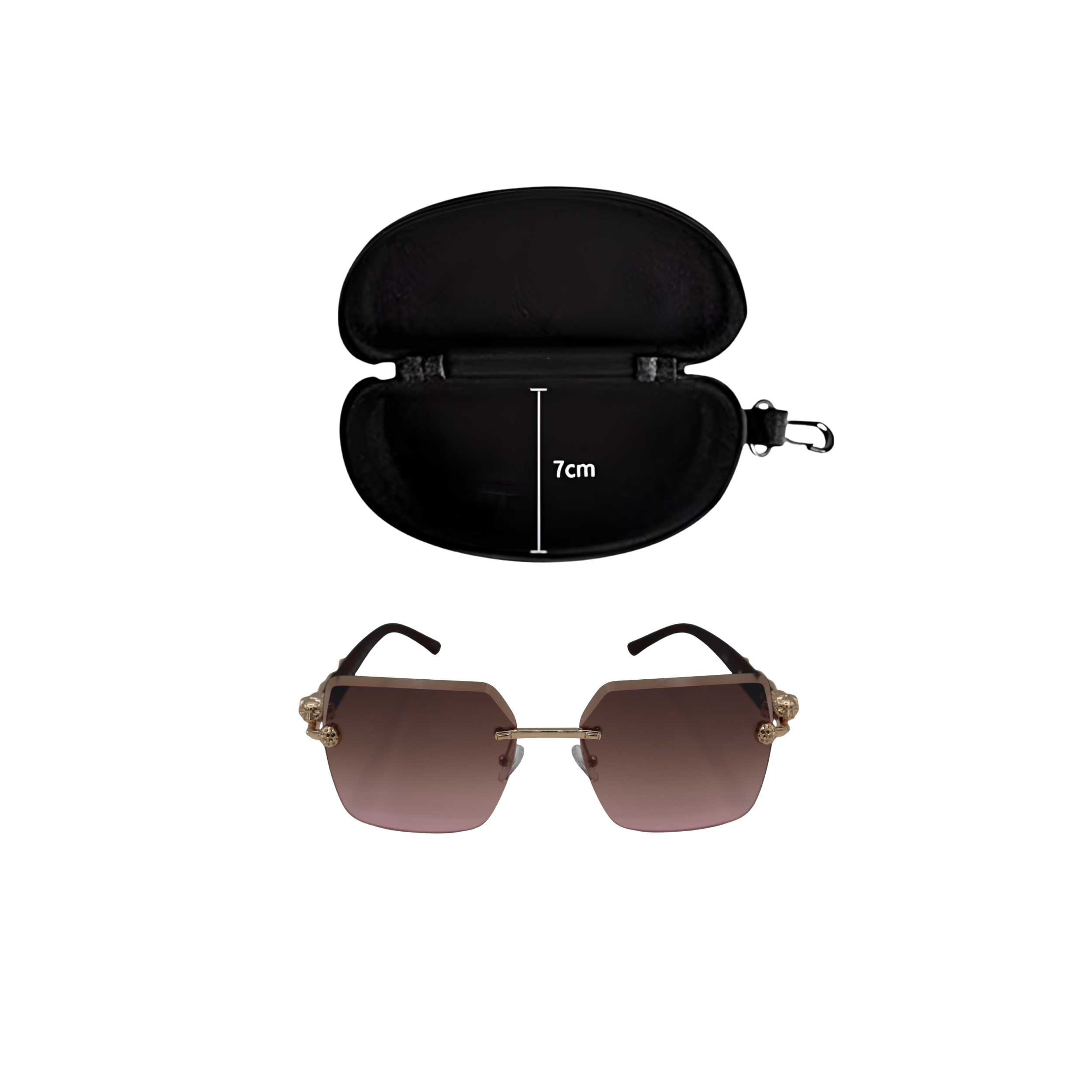 SQUARE RIMLESS BROWN SUNGLASSES SUN196 J3054