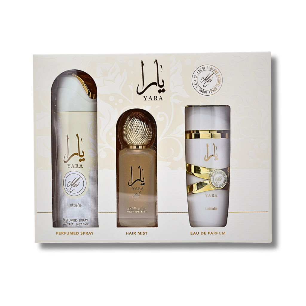 Lattafa Yara Moi Collection 3-Piece Gift Set EDP 3.4FL.OZ, Hair Mist 1.7FL.OZ & Deodorant 6.67FL.OZ