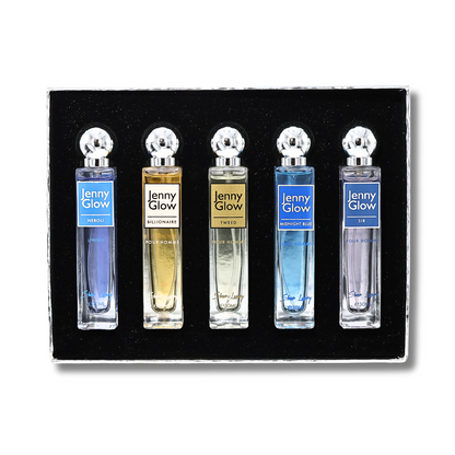 Jenny Glow Travel Gift Set(Neroli, Billionaire, Tweed, Midnight Blue & Sir) EDP 1FL.OZ Unisex