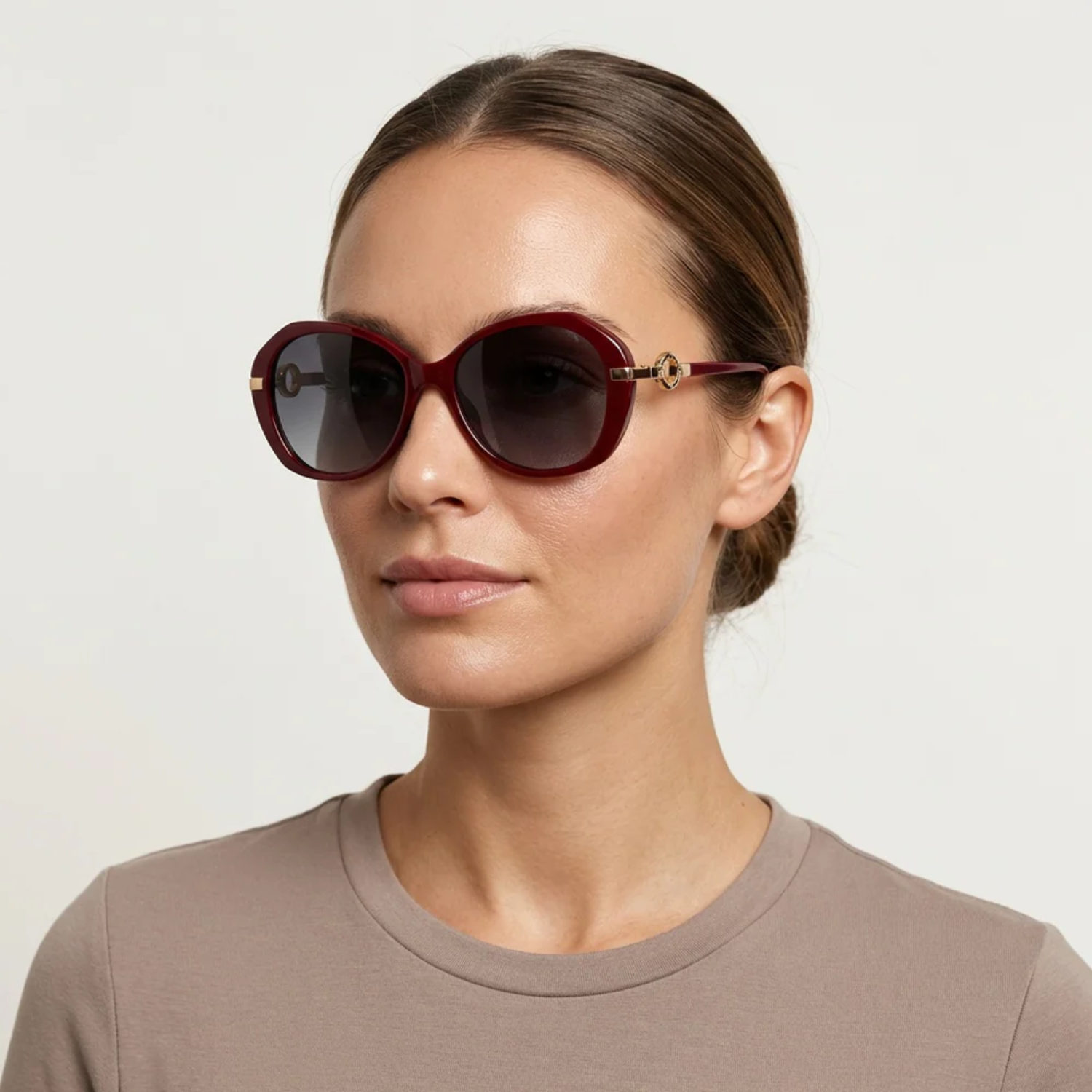 OVAL MAROON SUNGLASSES SUN111 F3036