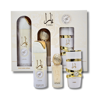 Lattafa Yara Moi Collection 3-Piece Gift Set EDP 3.4FL.OZ, Hair Mist 1.7FL.OZ & Deodorant 6.67FL.OZ