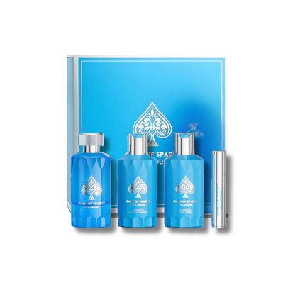 Game Of Spades Full House Gift Set Eau De Parfum 3.4FL.OZ, Body Cleanser 6.8FL.OZ & Body Cream 6.8FL.OZ