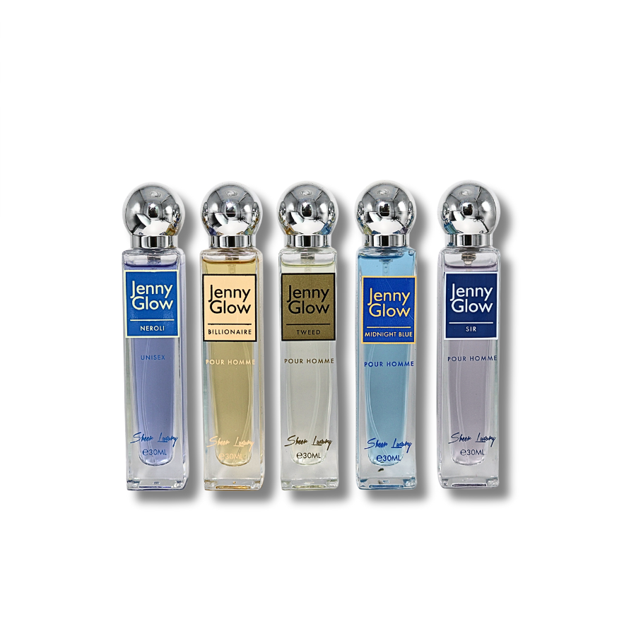 Jenny Glow Travel Gift Set (Neroli, Billionaire, Tweed, Midnight Blue & Sir) EDP 1FL.OZ Unisex