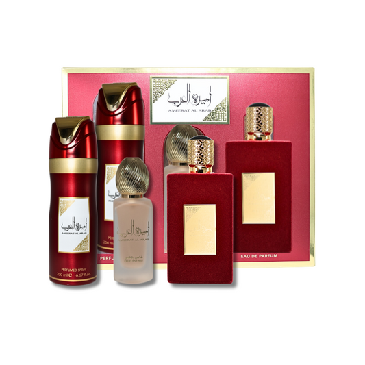 Asdaaf Ameerat Al Arab Gift Set Eau De Parfum 3.4FL.OZ, Deoderant 6.67FL.OZ & Hair Mist