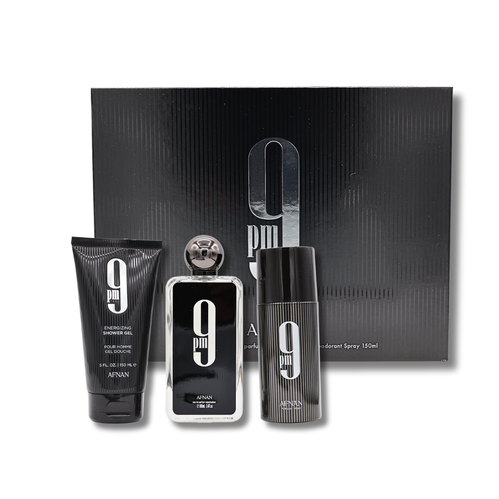 Afnan 9PM EDP 3.4FL.OZ, Shower Gel 6.0FL.OZ & Deodorant 6.4FL.OZ