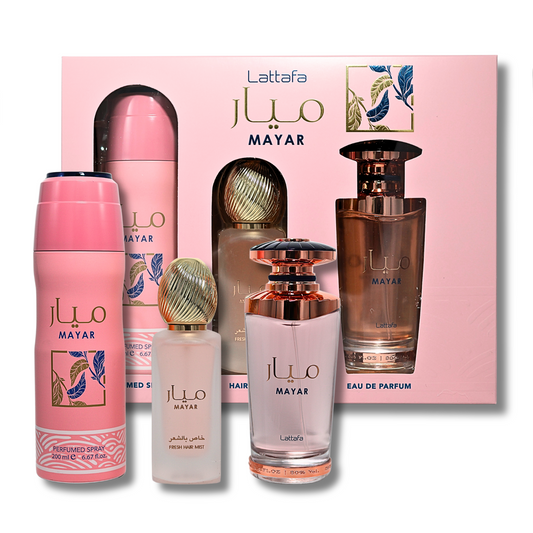 Lattafa Mayar Gift Set EDP 3.4FL.OZ + Perfumed Spray 6.67FL.OZ & Hair Mist for Women