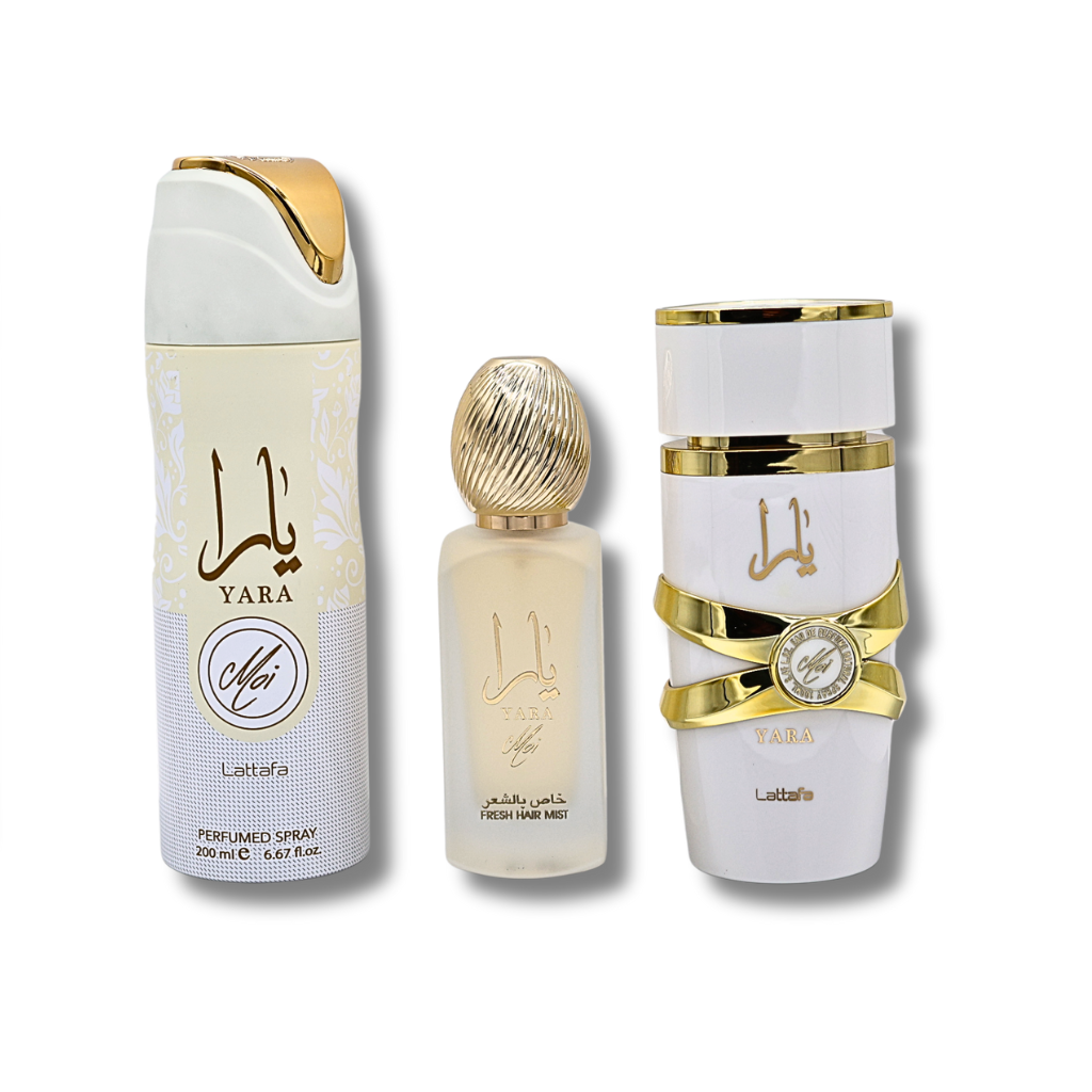 Lattafa Yara Moi Collection 3-Piece Gift Set EDP 3.4FL.OZ, Hair Mist 1.7FL.OZ & Deodorant 6.67FL.OZ