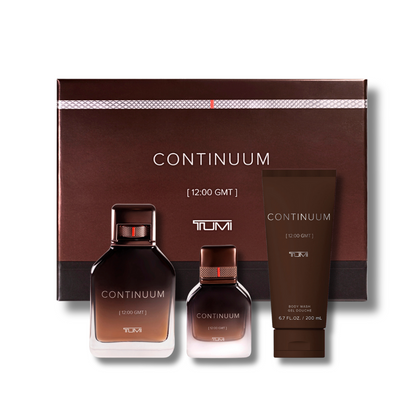 Tumi Continuum Gift Set EDP 3.4 & 1.0FL.OZ And Body Wash 6.8FL.OZ For Men