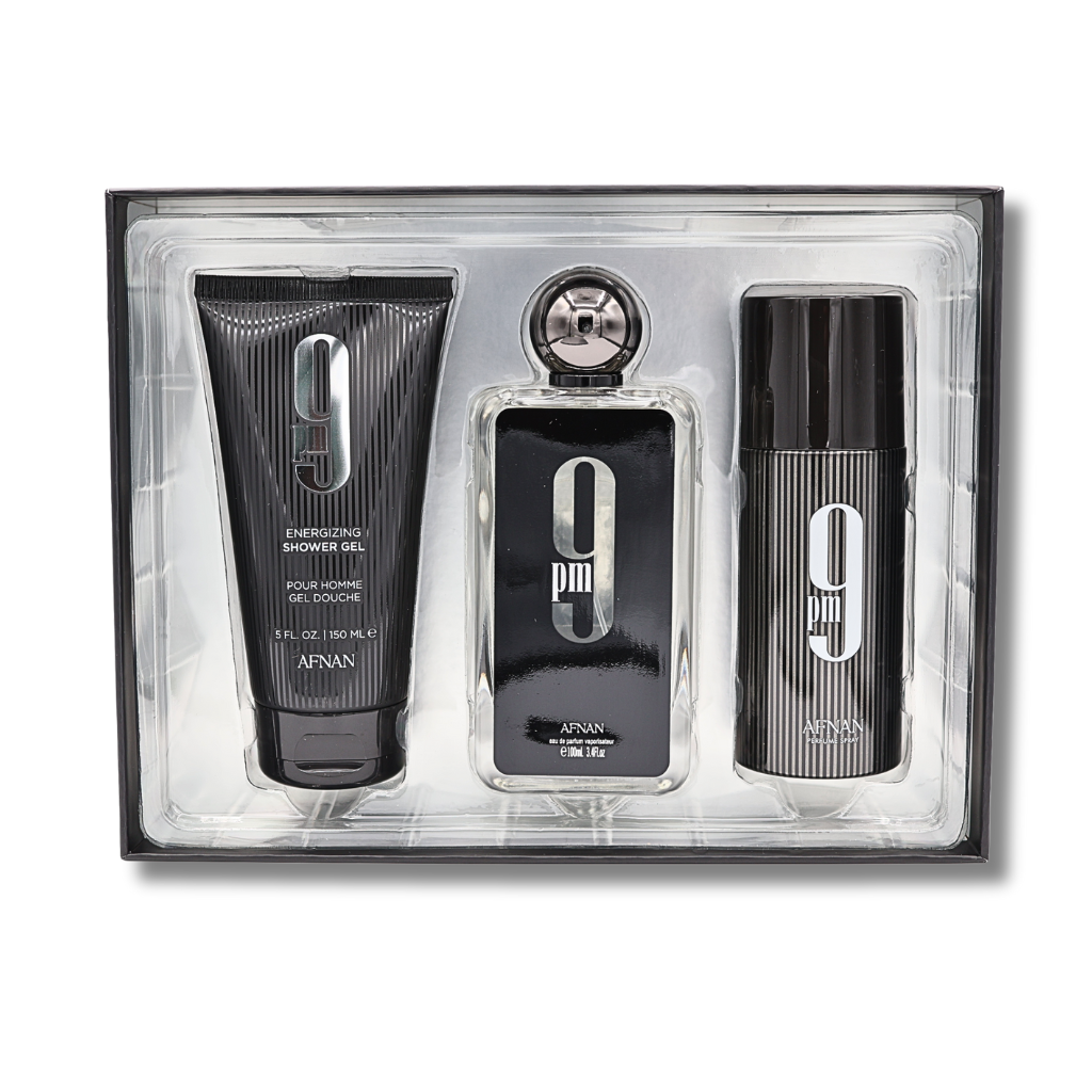Afnan 9PM EDP 3.4FL.OZ, Shower Gel 6.0FL.OZ & Deodorant 6.4FL.OZ