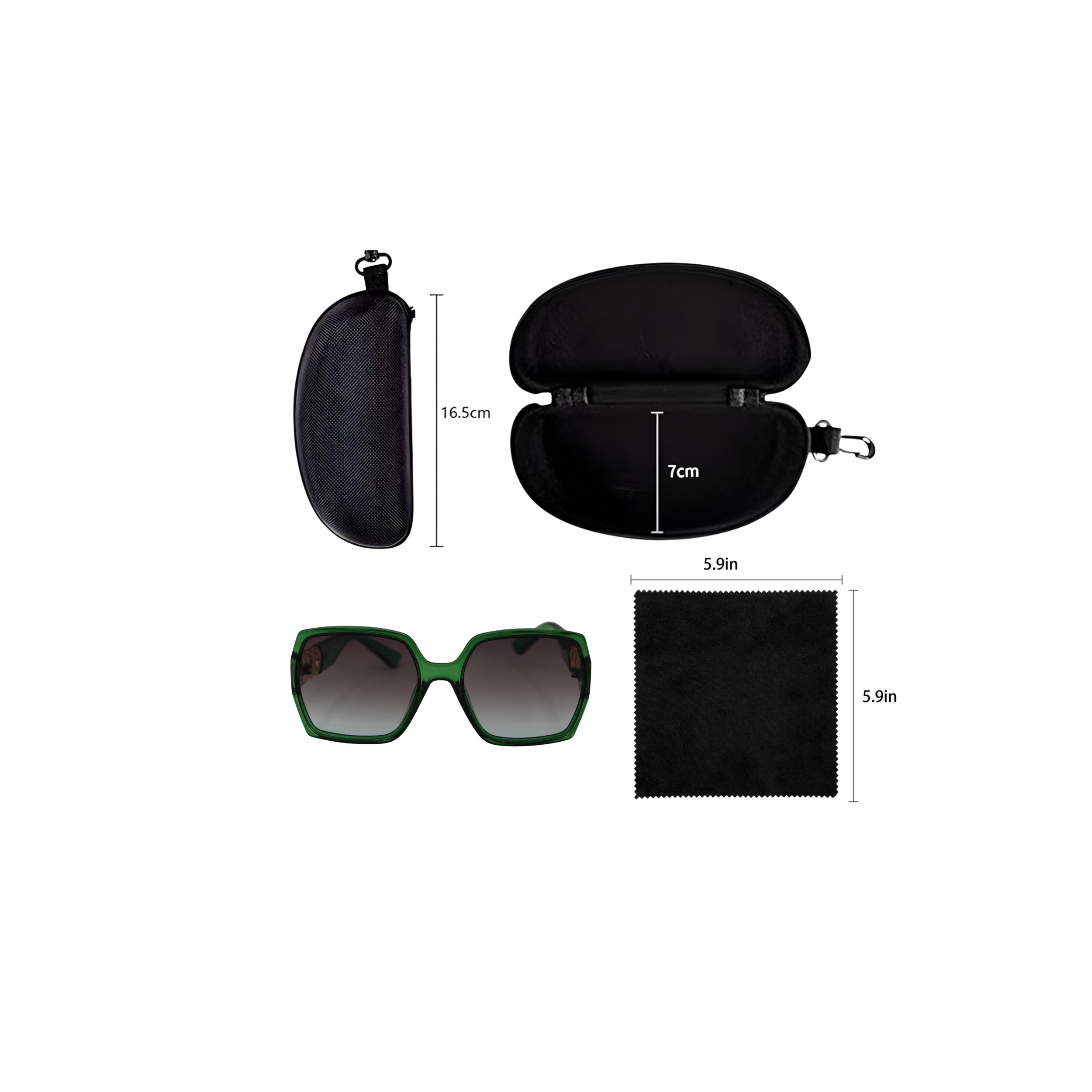 GAFAS DE SOL CUADRADAS VERDE OSCURO SUN180 F3134