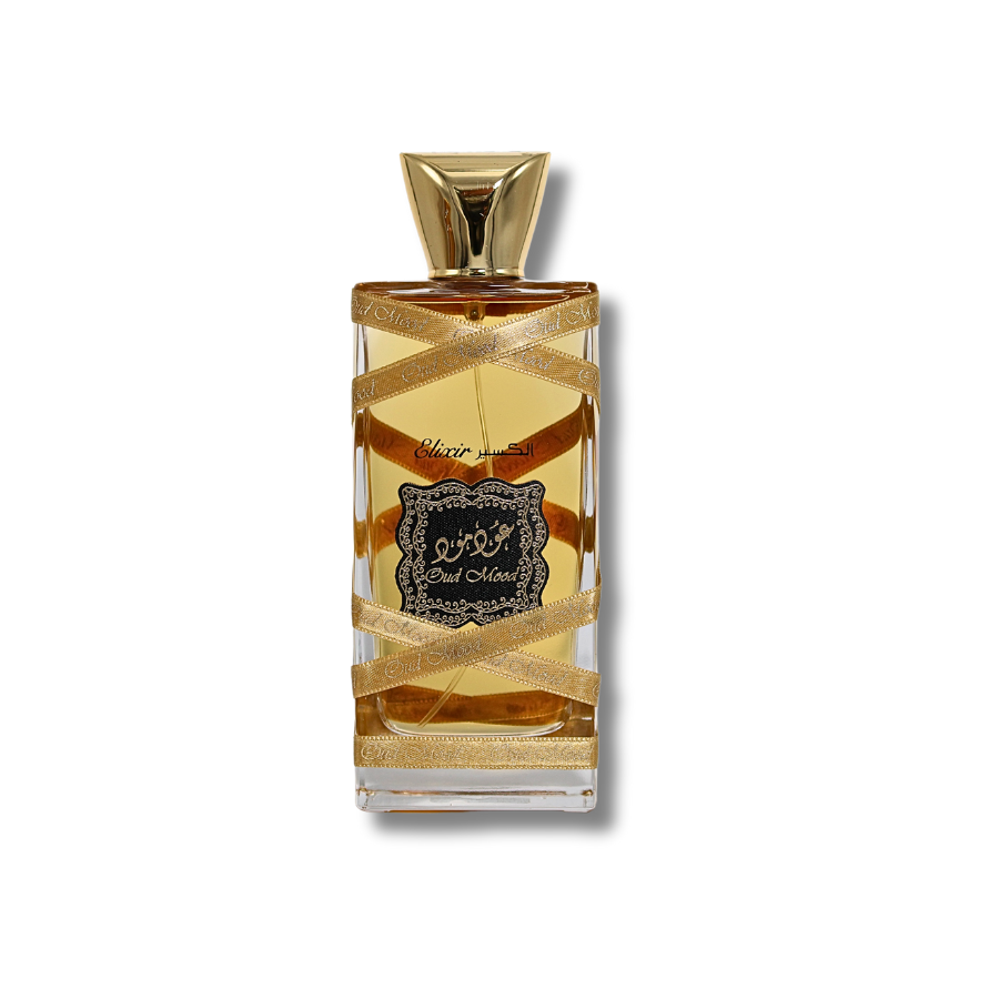 Lattafa Oud Mood Elixir Gift Set with EDP 3.4FL.OZ, Perfume Spray 6.67FL.OZ & Hair Mist