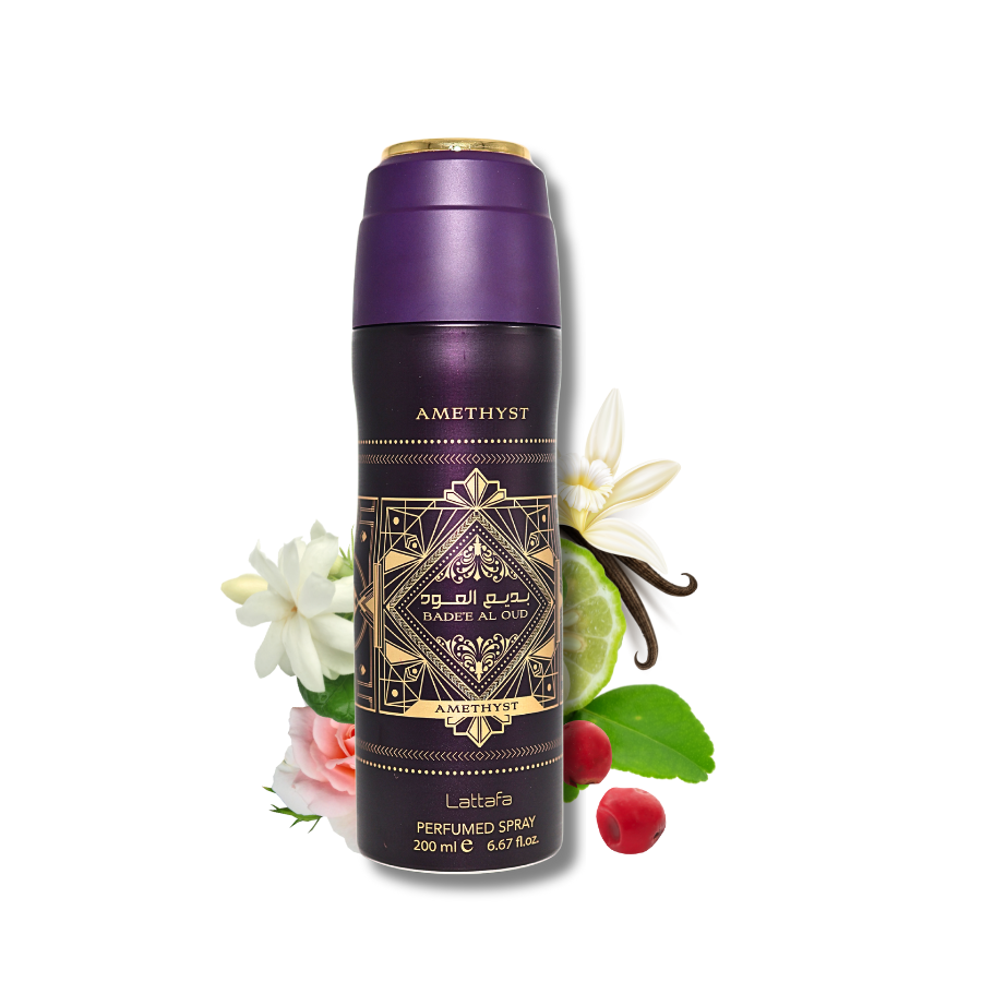 Lattafa Bade'e Al Oud Amethyst Deodorant  Body Spray- 6.67FL.OZ