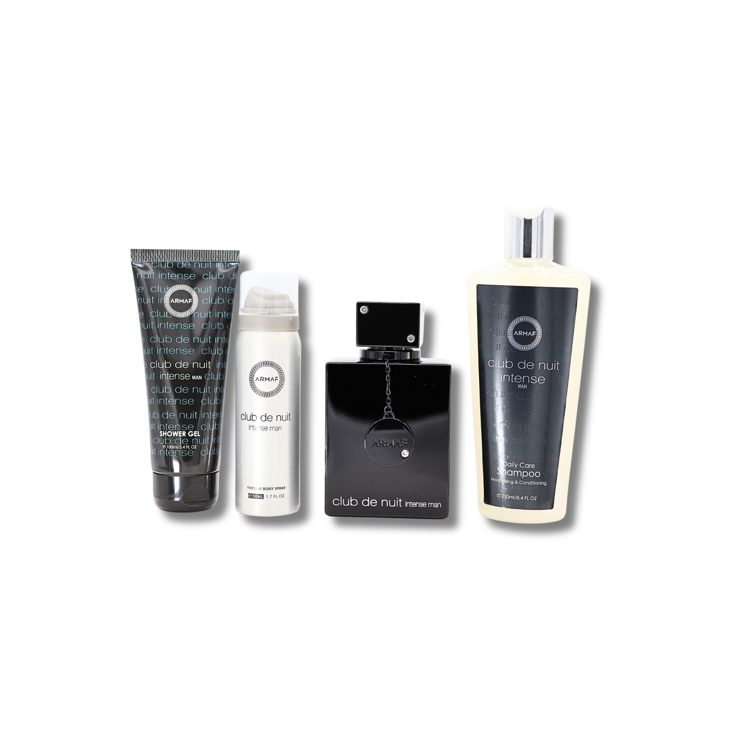 Armaf Club De Nuit Intense Gift Set - Eau De Parmaf 3.6FL.OZ, Deoderant 1.7FL.OZ, Shower Gel 3.4FL.OZ & Shampoo 8.4FL.OZ