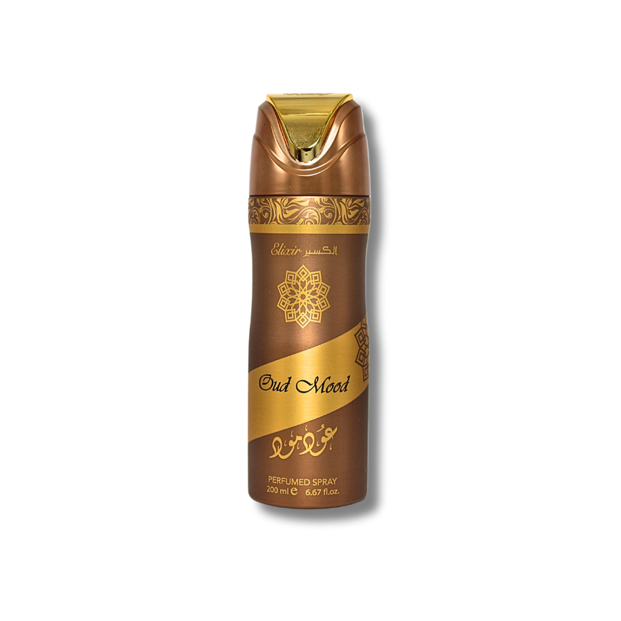 Lattafa Oud Mood Elixir Gift Set with EDP 3.4FL.OZ, Perfume Spray 6.67FL.OZ & Hair Mist