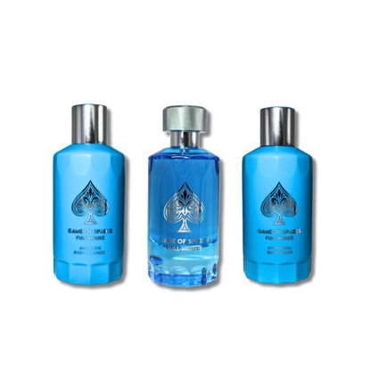 Game Of Spades Full House Gift Set Eau De Parfum 3.4FL.OZ, Body Cleanser 6.8FL.OZ & Body Cream 6.8FL.OZ