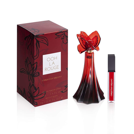 Christian Siriano Ooh La Rouge Eau De Parfum 3.4 FL.OZ & Red Lip Gloss 0.21 FL.OZ for Women