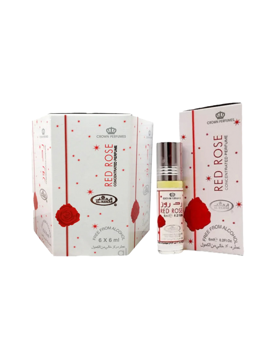 Al Rehab Red Rose Roll On Perfume 6Pcs x 0.2FL.OZ Unisex