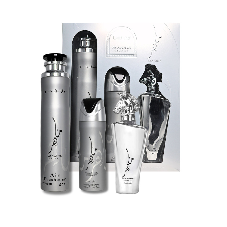 Lattafa Maahir Legacy Gift Set - Eau De Parfum 3.4FL.OZ, AirFreshener
