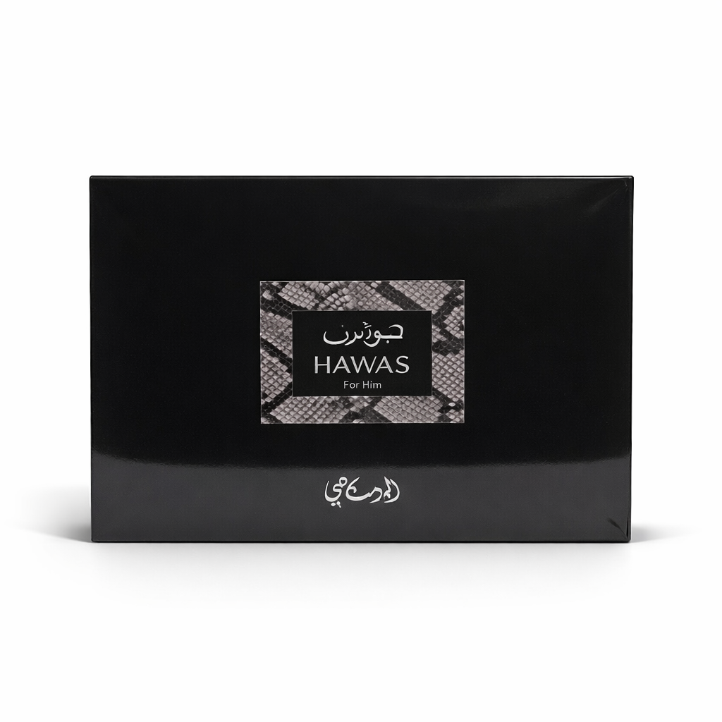 RASASI HAWAS FOR HIM 3PCS GIFT SET(EDP 0.33FL.OZ | 10ML, EDP 3.38FL.OZ | 100ML, SHOWER GEL 2.0FL.OZ | 60ML)