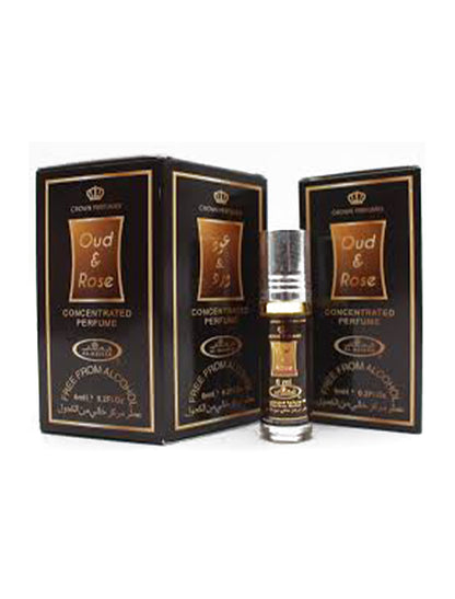 Al Rehab Oud & Rose Roll On Perfume 6Pcs x 0.2FL.OZ Unisex