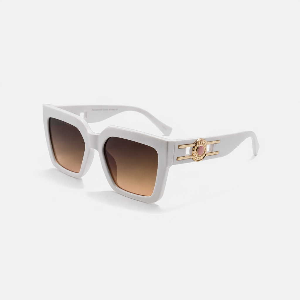 SQUARE WHITE SUNGLASSES SUN162 F3028