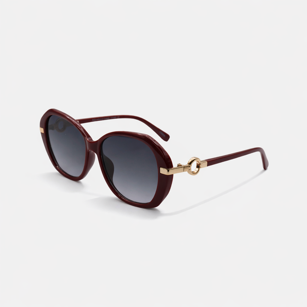 OVAL MAROON SUNGLASSES SUN111 F3036