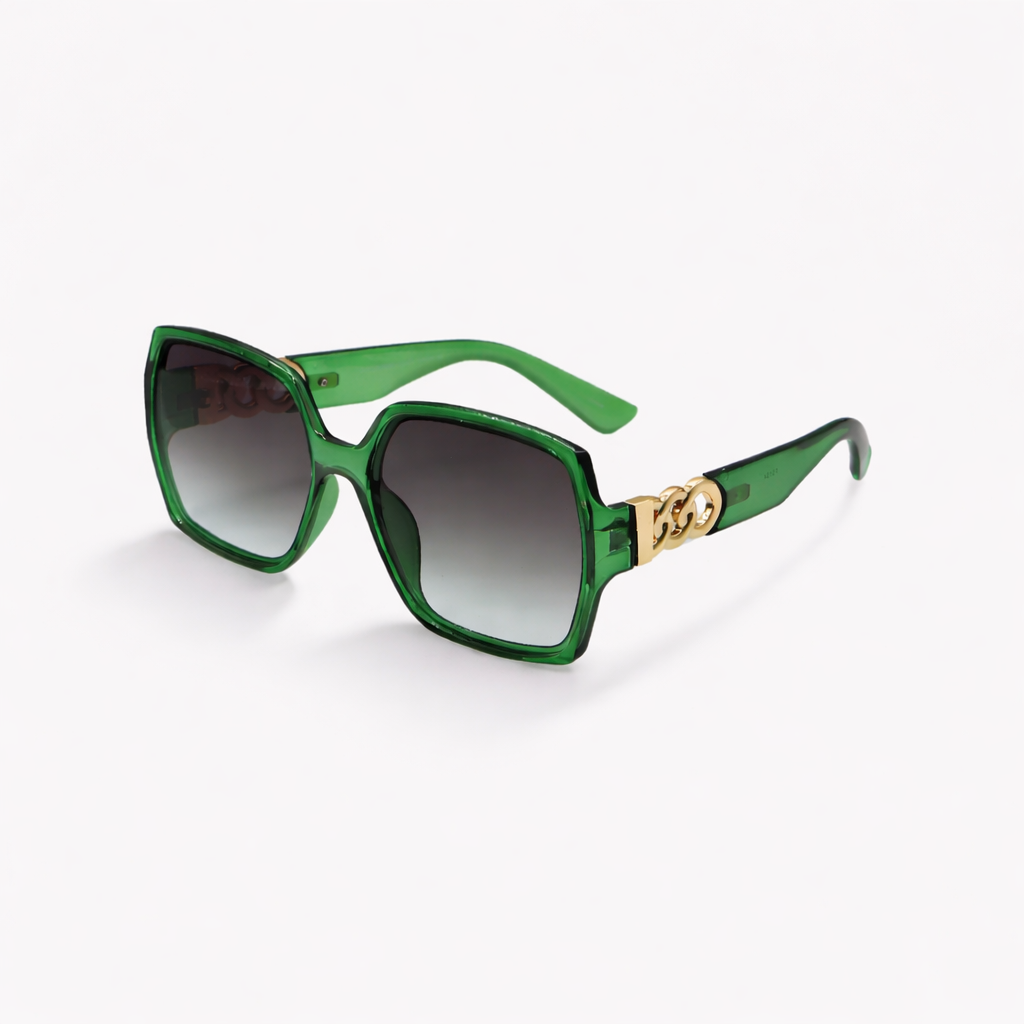 SQUARE DARK GREEN SUNGLASSES SUN180 F3134
