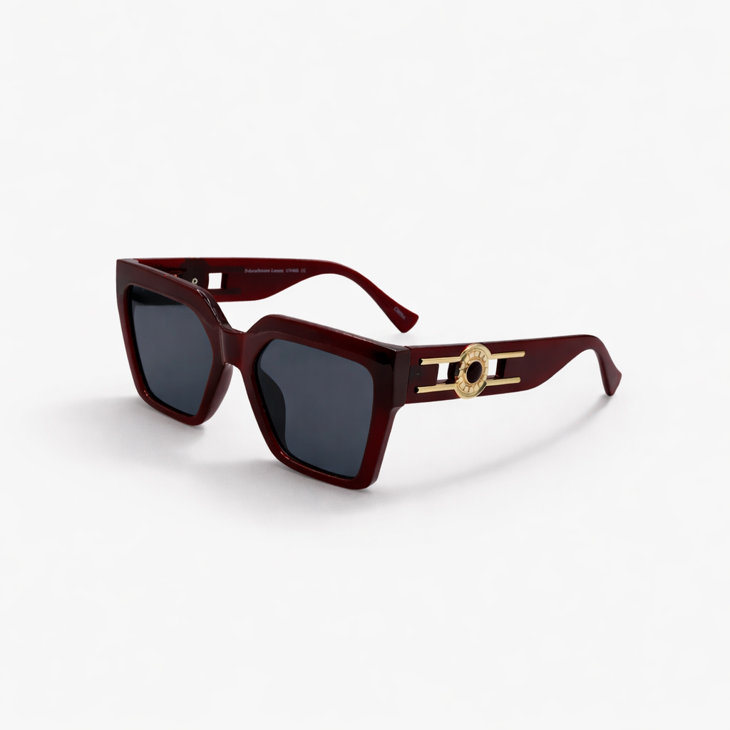 SQUARE MAROON SUNGLASSES SUN166 F3028