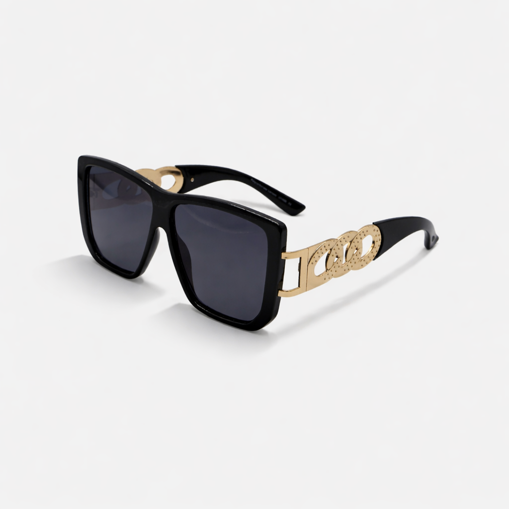 SQUARE BLACK SUNGLASSES SUN186 F3133