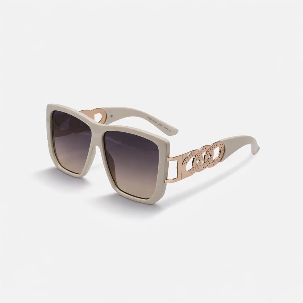 SQUARE WHITE SUNGLASSES SUN183 F3133