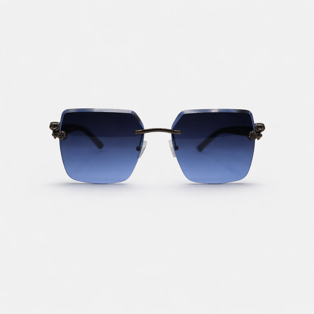 SQUARE RIMLESS BLUE SUNGLASSES SUN193 J3054