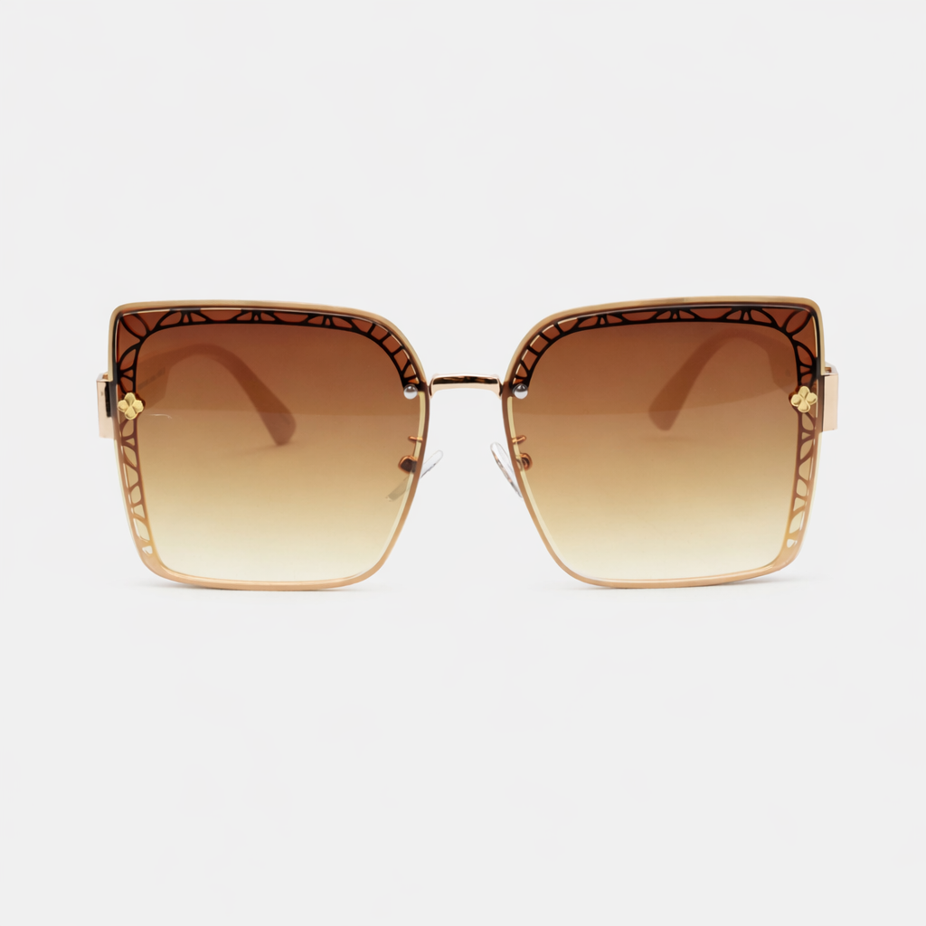 GAFAS DE SOL CUADRADAS GRANDES MARRONES SUN127 J3039