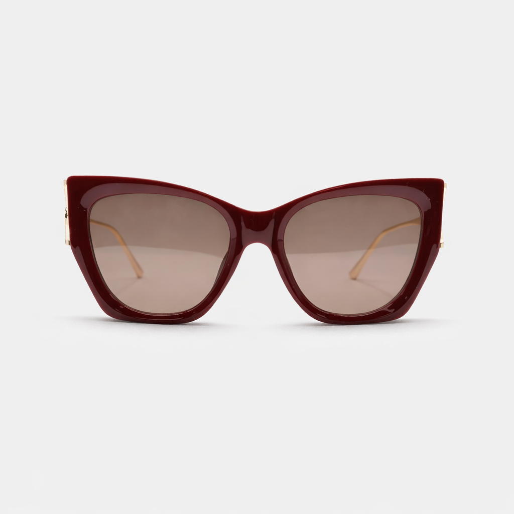 CAT-EYE MAROON SUNGLASSES SUN138 F3007