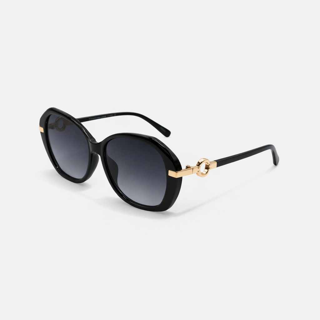 OVAL BLACK SUNGLASSES SUN112 F3036