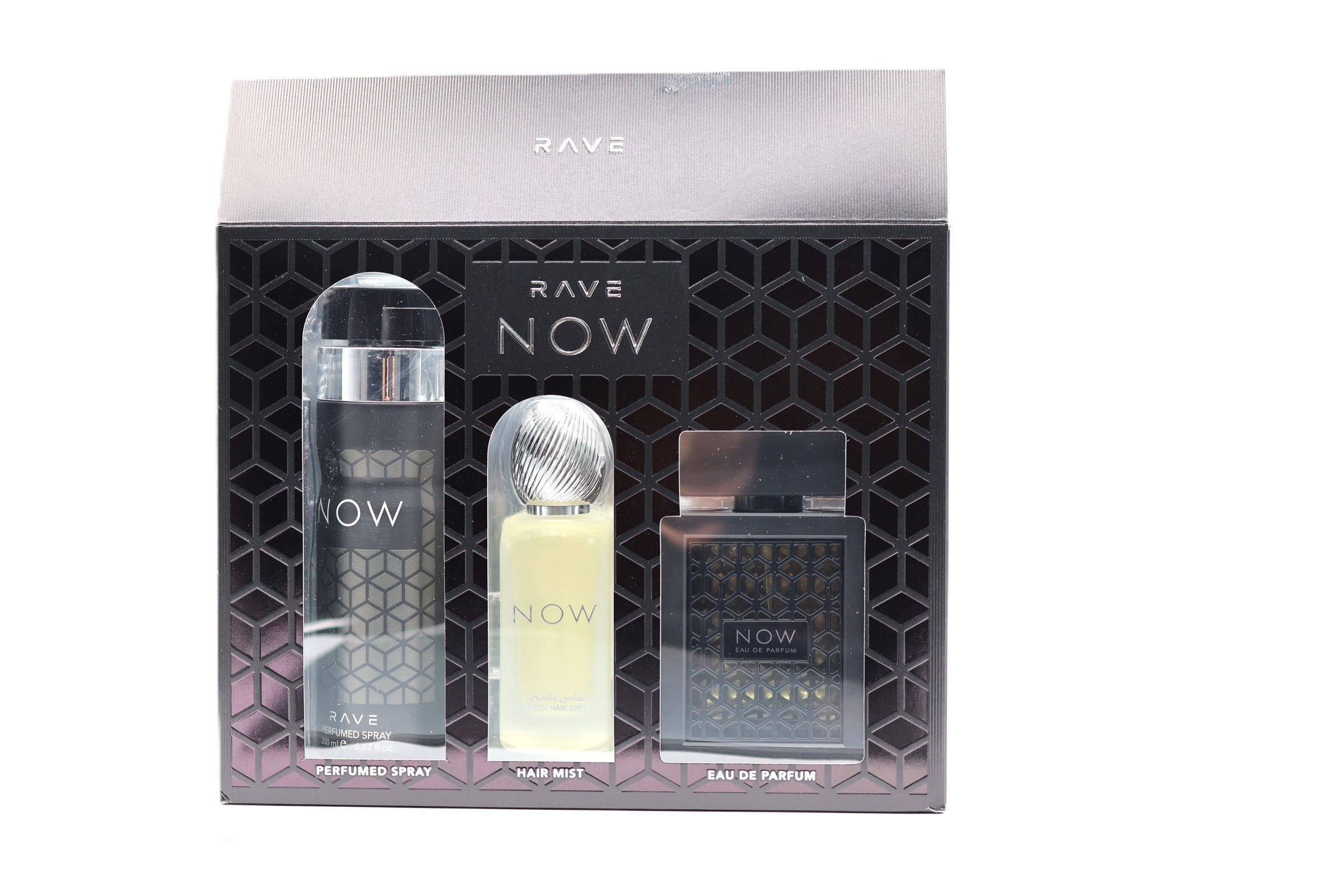 Rave Now Collection Eau De Parfum 3.4FL.OZ, Deoderant 6.67FL.OZ & Hair Mist