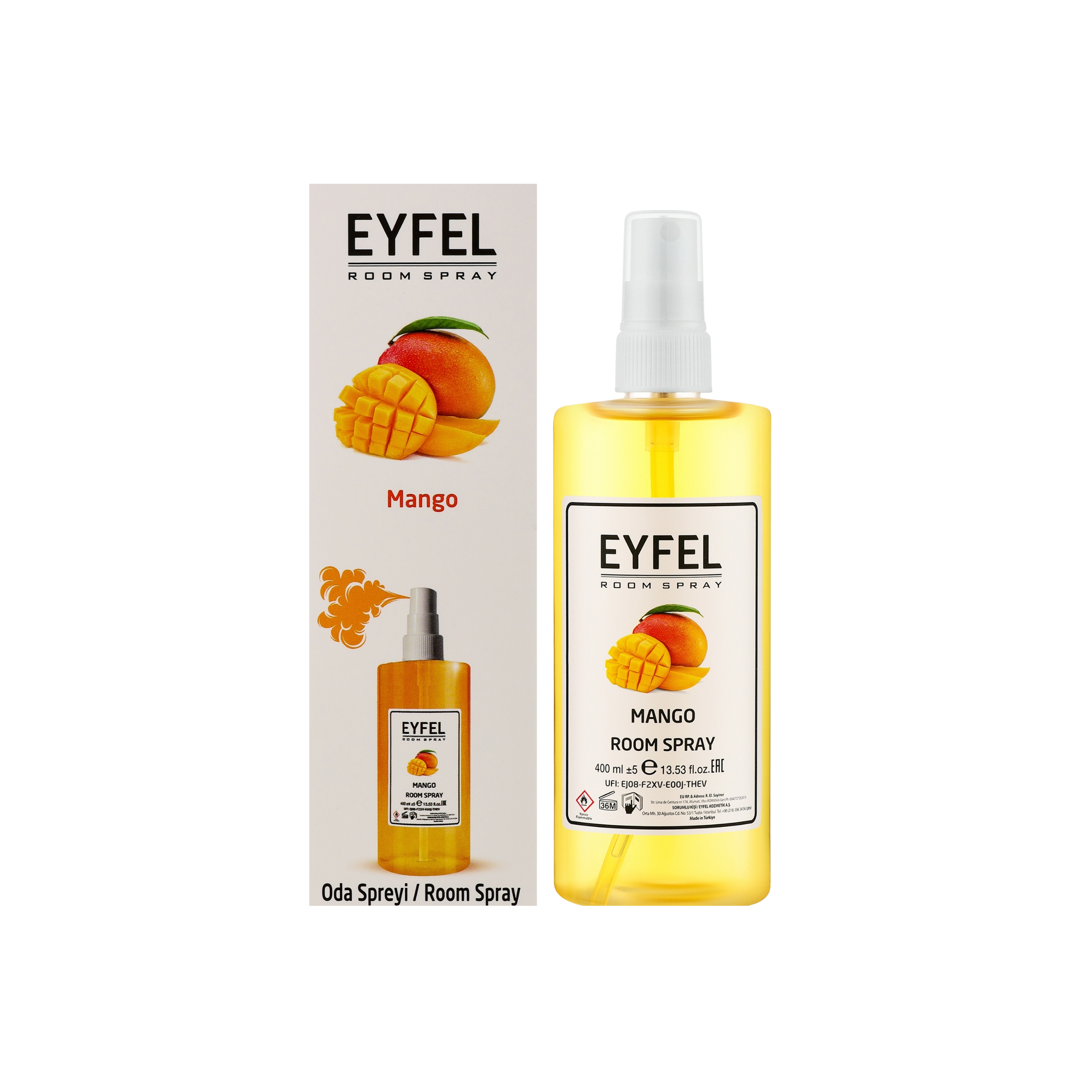 Ambientador en aerosol EYFEL con aroma a mango, 400 ml