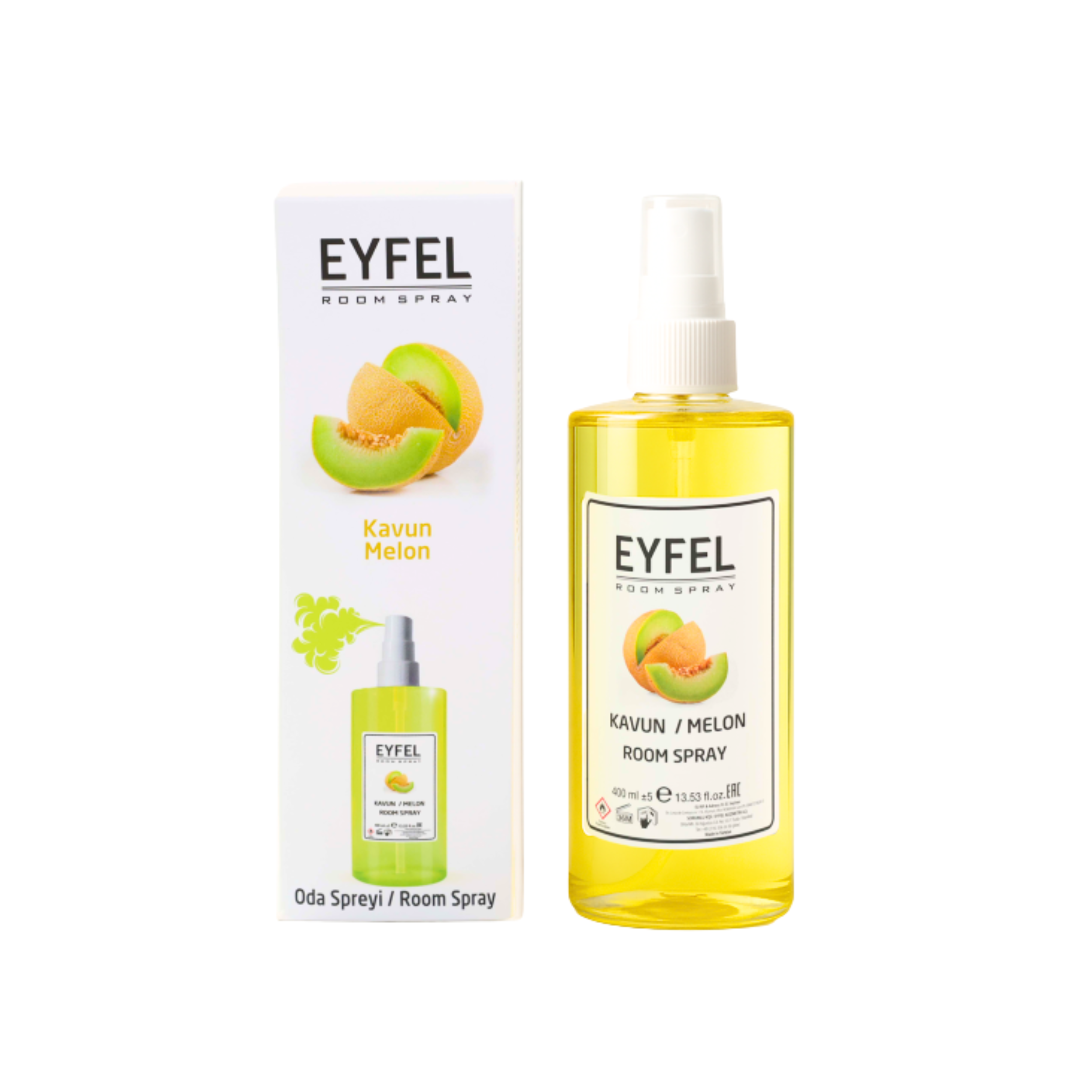 Ambientador en aerosol EYFEL con aroma a melón (KAVUN), 400 ml