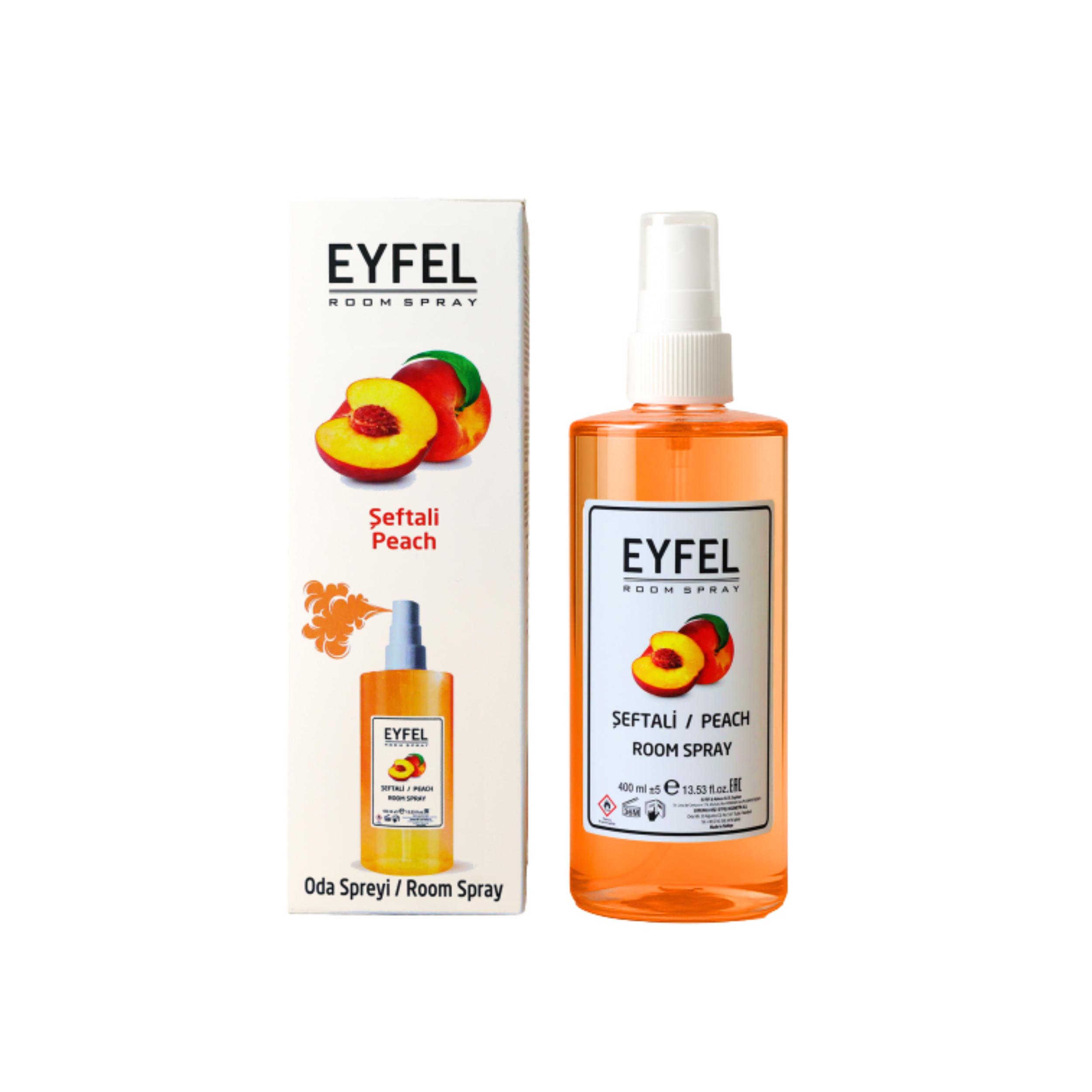 SPRAY DE HABITACIÓN EYFEL AROMA DE MELOCOTÓN (ŞEFTALİ) 13.53FL.OZ | 400ML