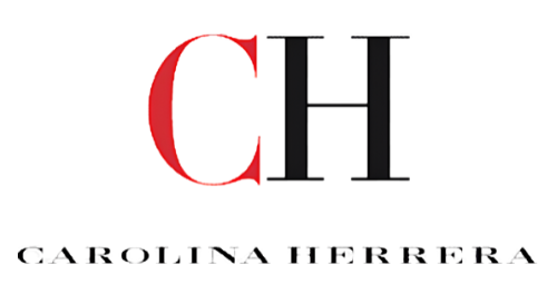 Carolina Herrera logo with the initials CH in red and black, above the brand name CAROLINA HERRERA in black serif text on a white background.