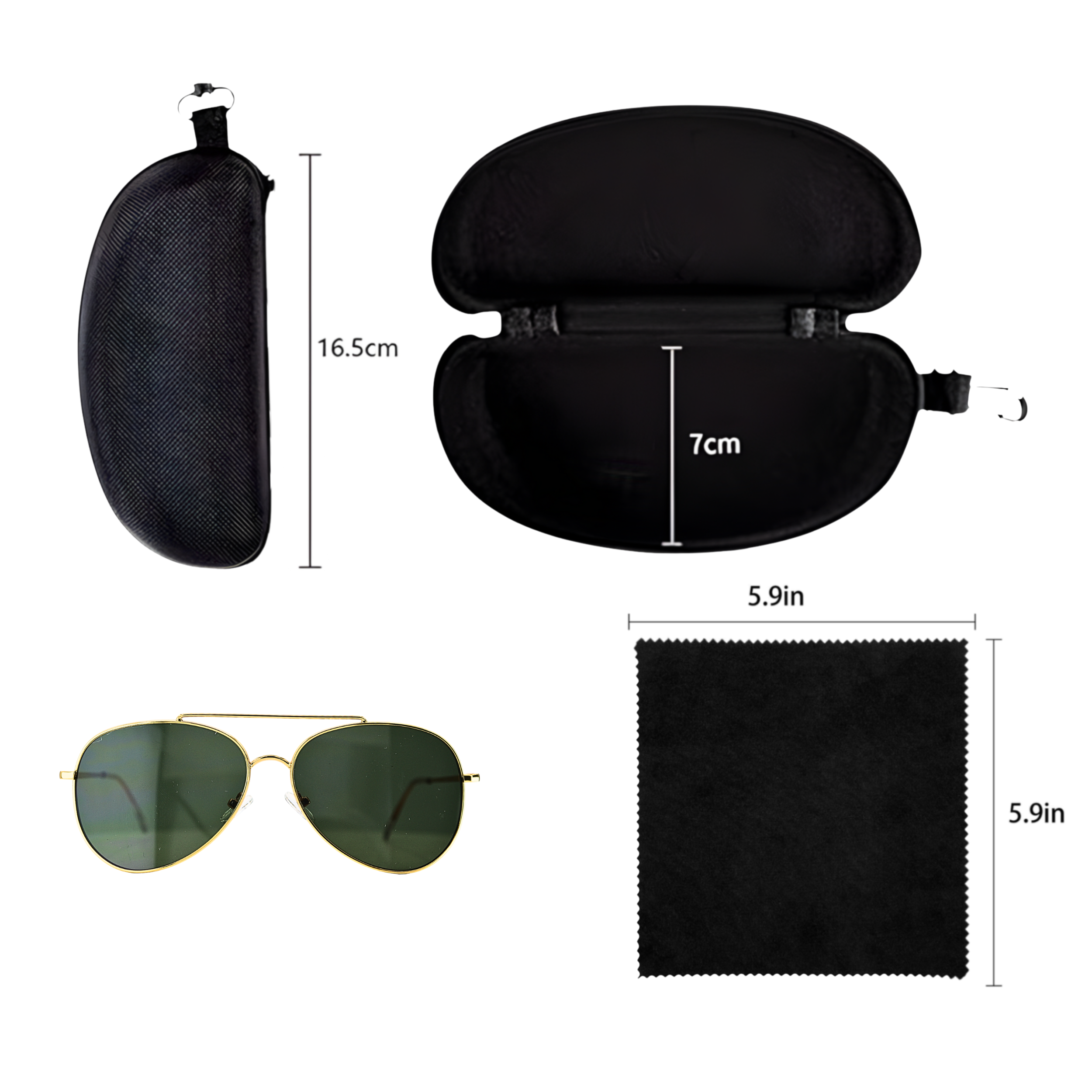 AVIATOR GREEN SUNGLASSES SUN158 J3044