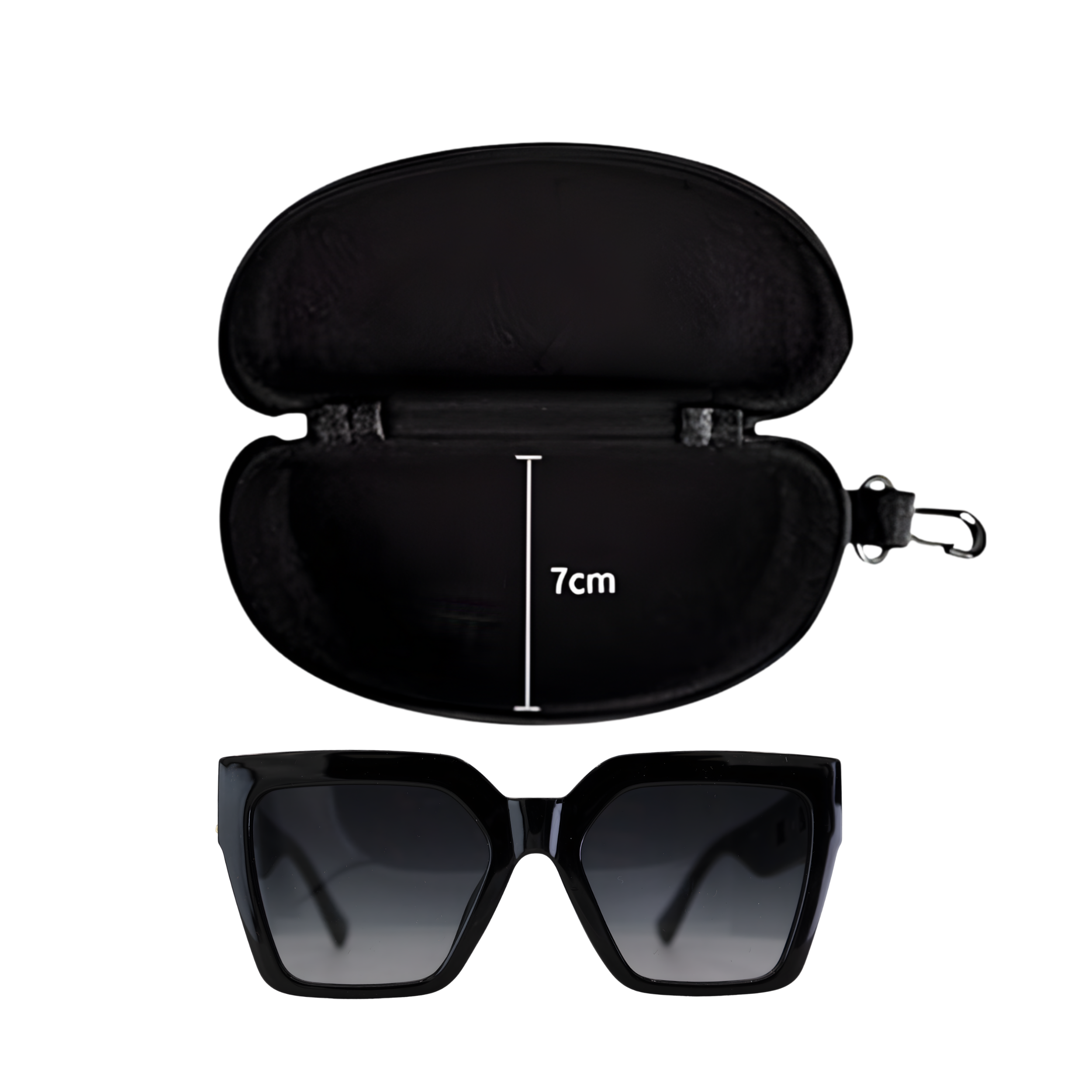 SQUARE BLACK SUNGLASSES SUN164 F3028