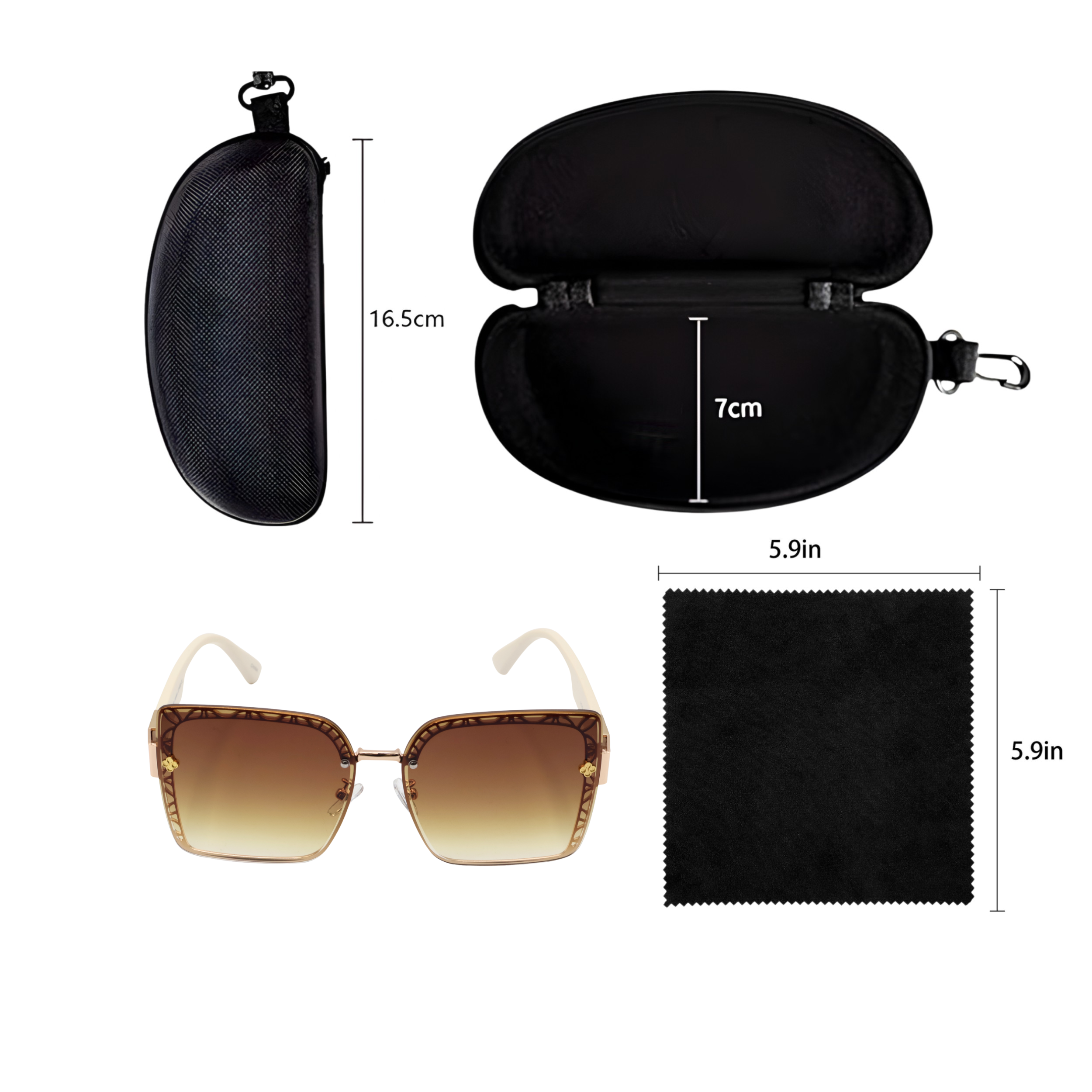 GAFAS DE SOL CUADRADAS GRANDES MARRONES SUN127 J3039