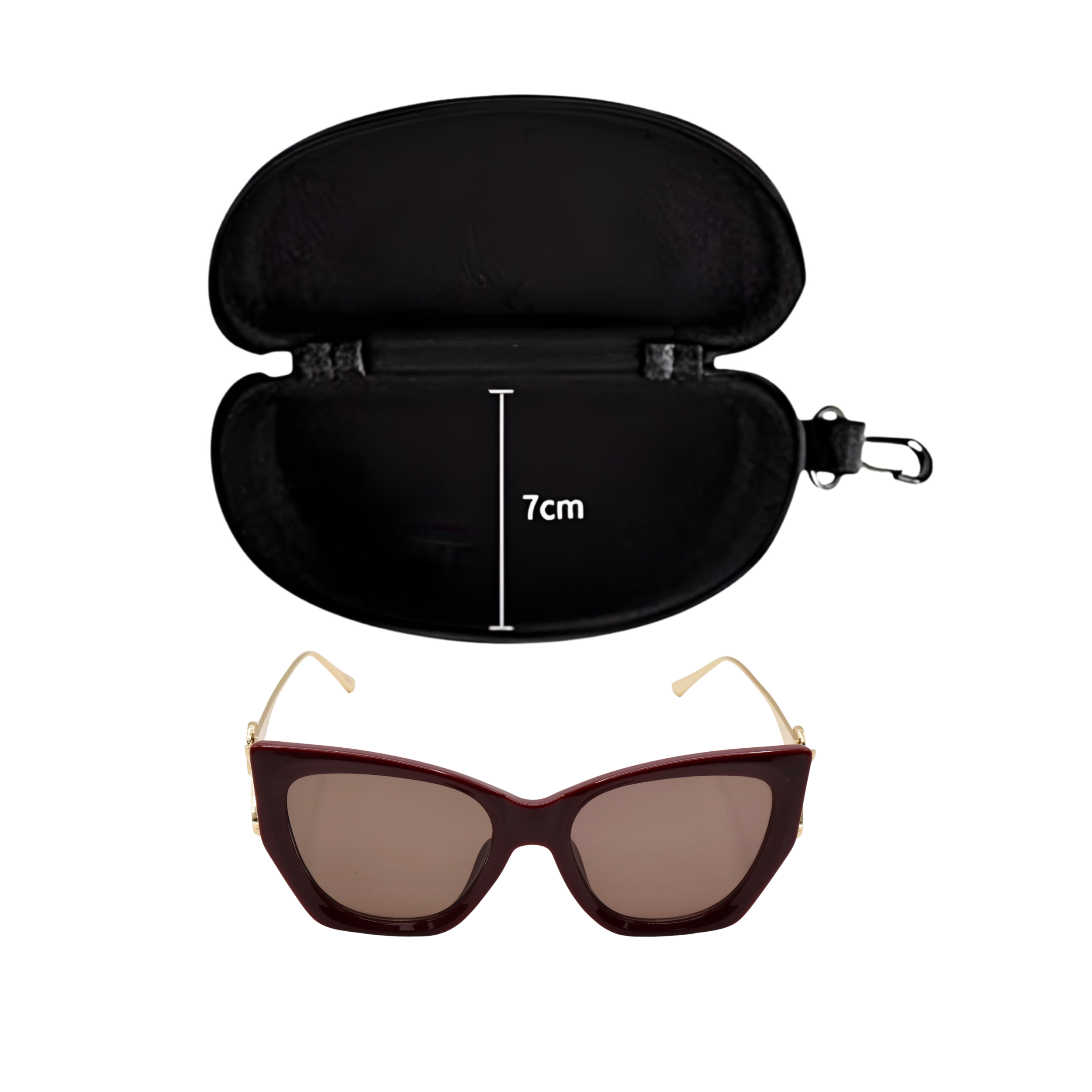 CAT-EYE MAROON SUNGLASSES SUN138 F3007