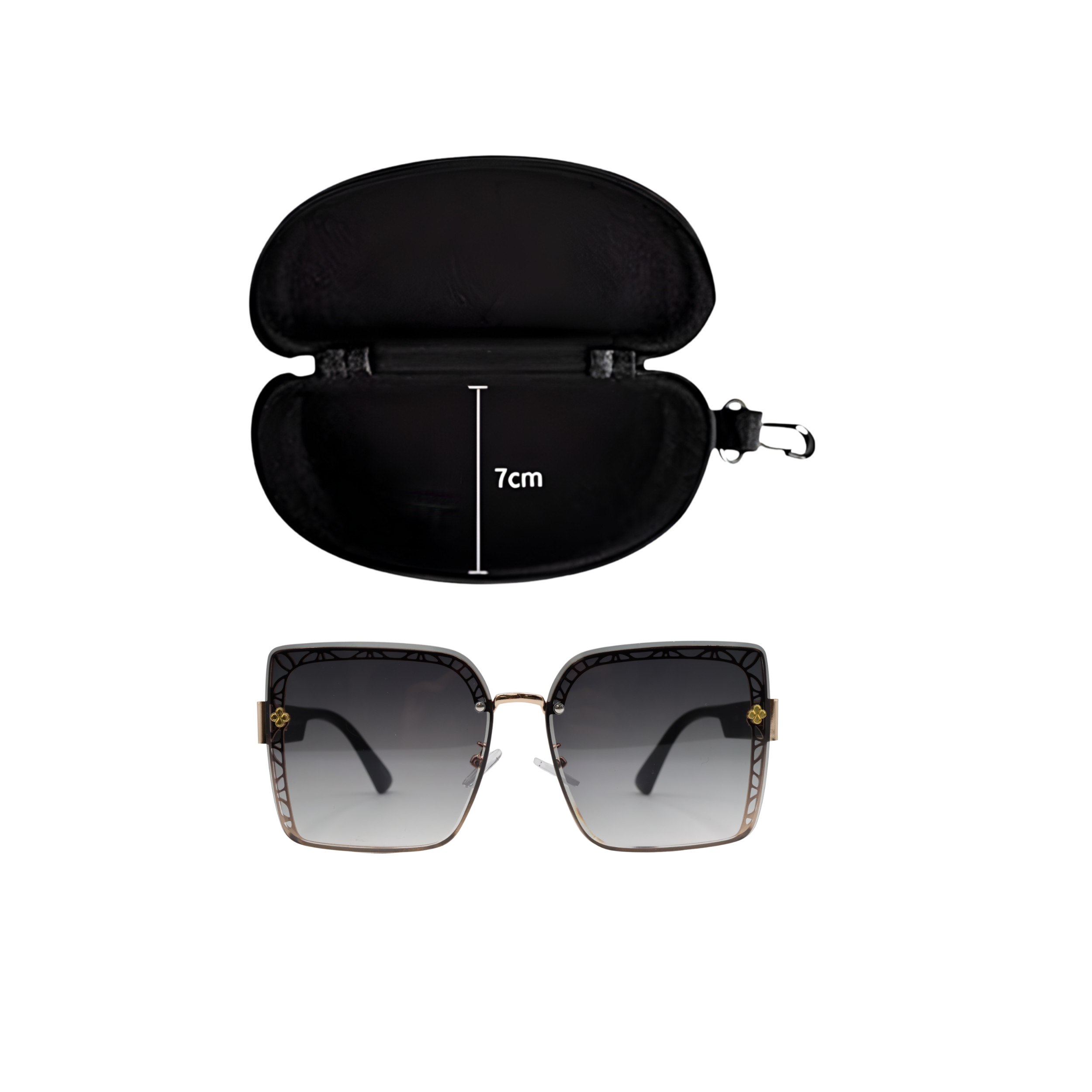 GAFAS DE SOL CUADRADAS OVERSIZE NEGRAS CLARAS SUN129 J3039